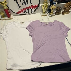 Marshalls White and Lavender Short Sleeve Tees